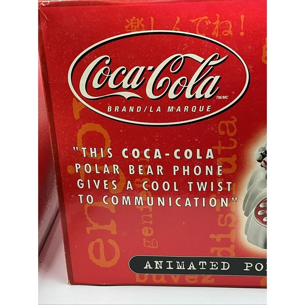 Vintage 2000 Coca Cola Animated Polar Bear Phone Coke Soda Telephone